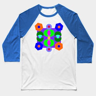 Decorative Geometric Shapes Baseball T-Shirt